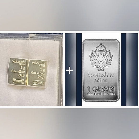 3g Silver Bundle [1g] Scottsdale Mint Bar + [2G] Valcambi Silver Bars .999 Fine - Picture 1 of 1